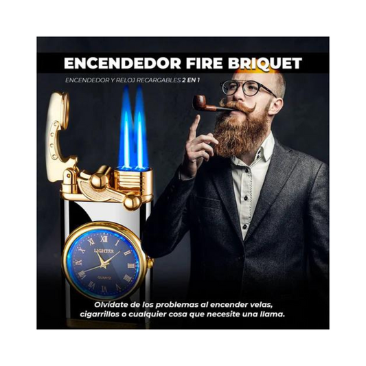 Reloj de Metal con Encendedor de Fuego